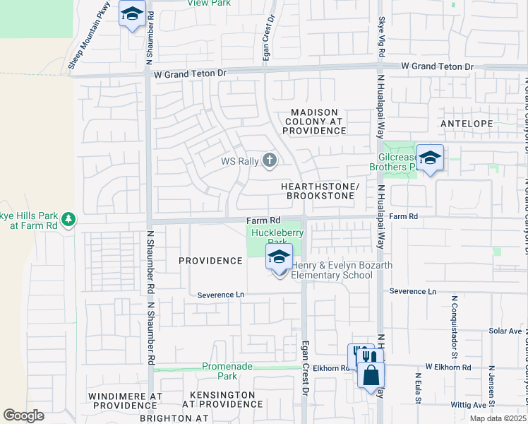 map of restaurants, bars, coffee shops, grocery stores, and more near 7607 Mount Princeton Street in Las Vegas