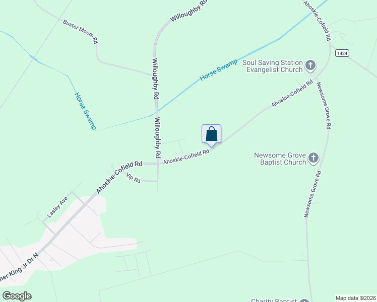 map of restaurants, bars, coffee shops, grocery stores, and more near 219 Ahoskie-Cofield Road in Ahoskie