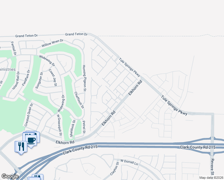 map of restaurants, bars, coffee shops, grocery stores, and more near 7597 Moore Creek Lane in North Las Vegas
