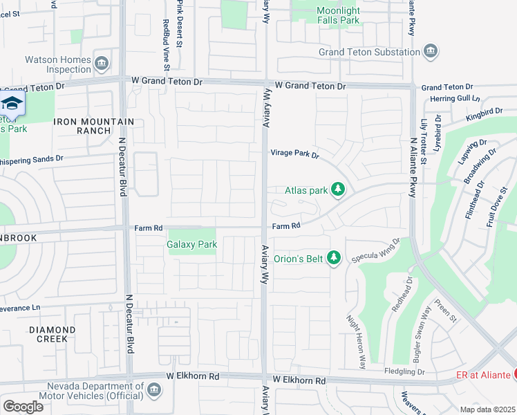 map of restaurants, bars, coffee shops, grocery stores, and more near 7624 Bandon Cliffs Street in North Las Vegas