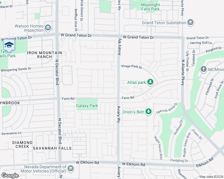 map of restaurants, bars, coffee shops, grocery stores, and more near 7624 Bandon Cliffs Street in North Las Vegas