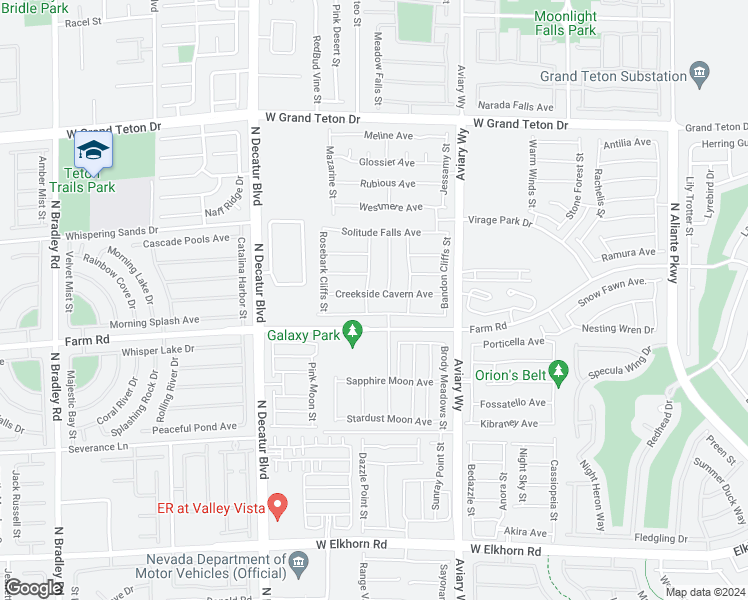 map of restaurants, bars, coffee shops, grocery stores, and more near 4443 Creekside Cavern Avenue in North Las Vegas