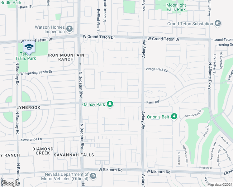 map of restaurants, bars, coffee shops, grocery stores, and more near 4443 Creekside Cavern Avenue in North Las Vegas