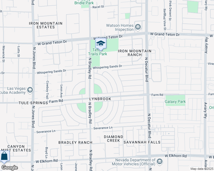 map of restaurants, bars, coffee shops, grocery stores, and more near 7646 Plunging Falls Drive in Las Vegas
