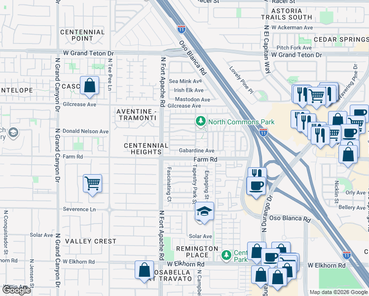 map of restaurants, bars, coffee shops, grocery stores, and more near 9108 Gabardine Avenue in Las Vegas