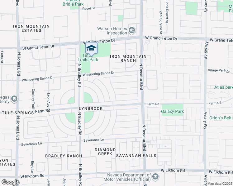 map of restaurants, bars, coffee shops, grocery stores, and more near 5012 Whispering Spring Avenue in Las Vegas