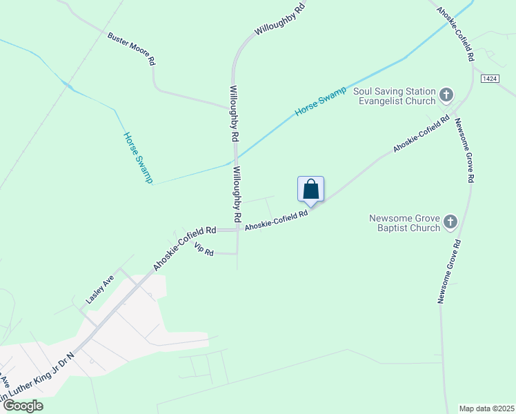 map of restaurants, bars, coffee shops, grocery stores, and more near 108 Waldorf Street in Ahoskie