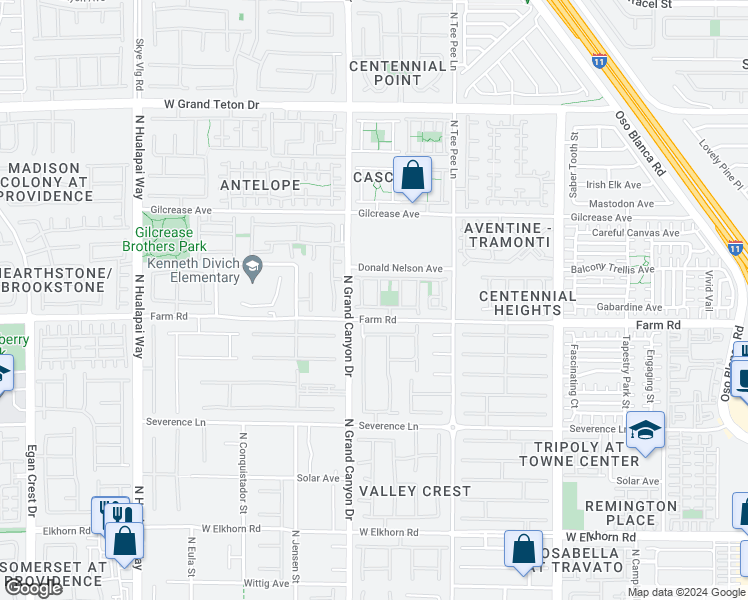 map of restaurants, bars, coffee shops, grocery stores, and more near 7621 Lani Dawn Street in Las Vegas