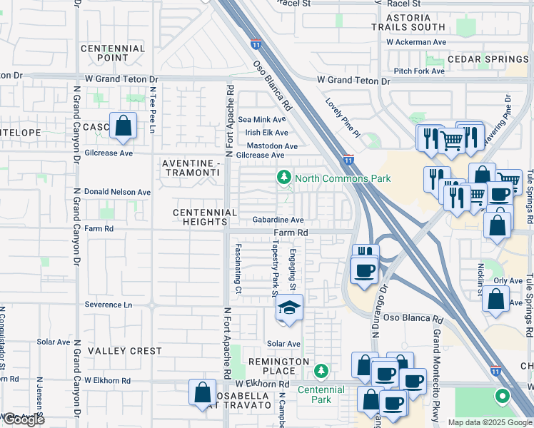 map of restaurants, bars, coffee shops, grocery stores, and more near 9061 Tailor Made Avenue in Las Vegas