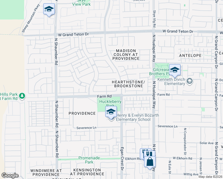 map of restaurants, bars, coffee shops, grocery stores, and more near 10336 Bush Mountain Avenue in Las Vegas