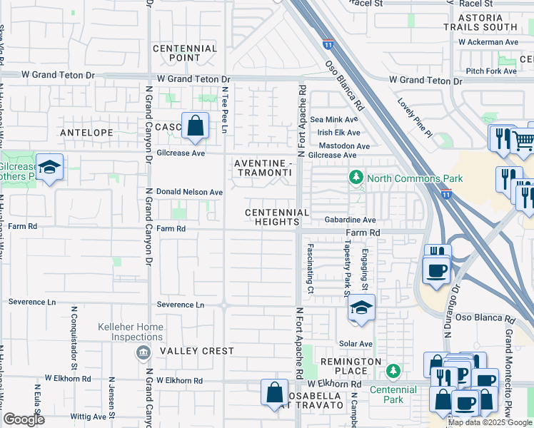 map of restaurants, bars, coffee shops, grocery stores, and more near 7624 Concord Heights Street in Las Vegas