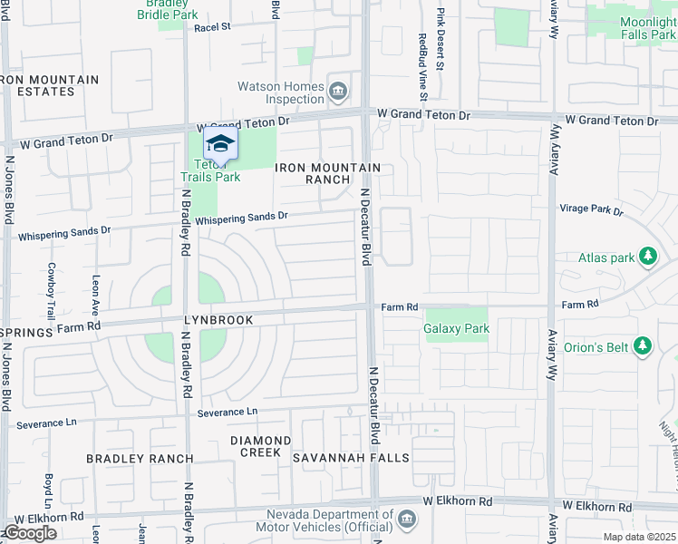 map of restaurants, bars, coffee shops, grocery stores, and more near 4832 Whispering Spring Avenue in Las Vegas