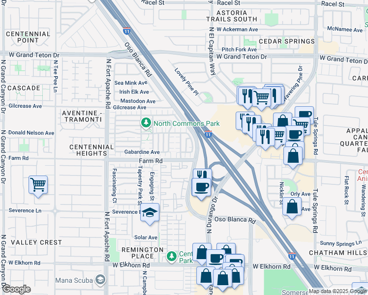 map of restaurants, bars, coffee shops, grocery stores, and more near 7629 Tender Tassels Street in Las Vegas