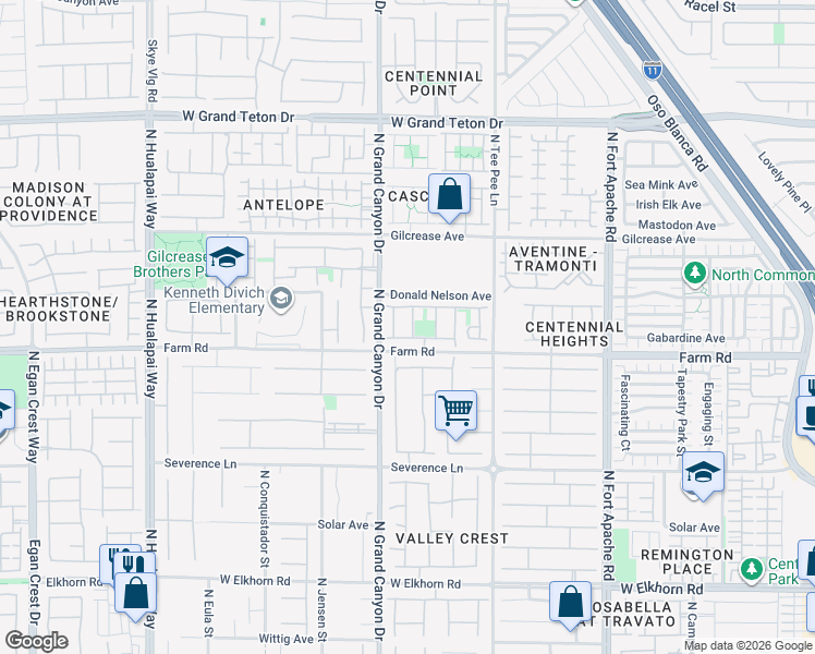 map of restaurants, bars, coffee shops, grocery stores, and more near 7625 Lani Dawn Street in Las Vegas