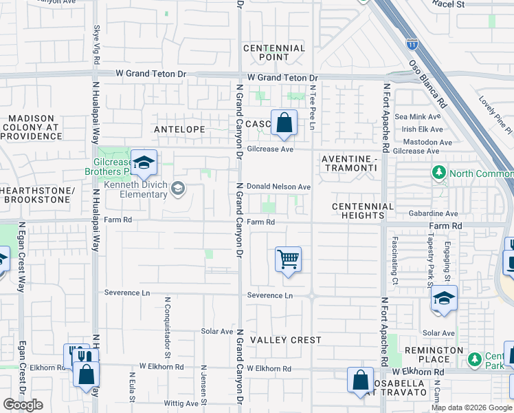map of restaurants, bars, coffee shops, grocery stores, and more near 7625 Lani Dawn Street in Las Vegas