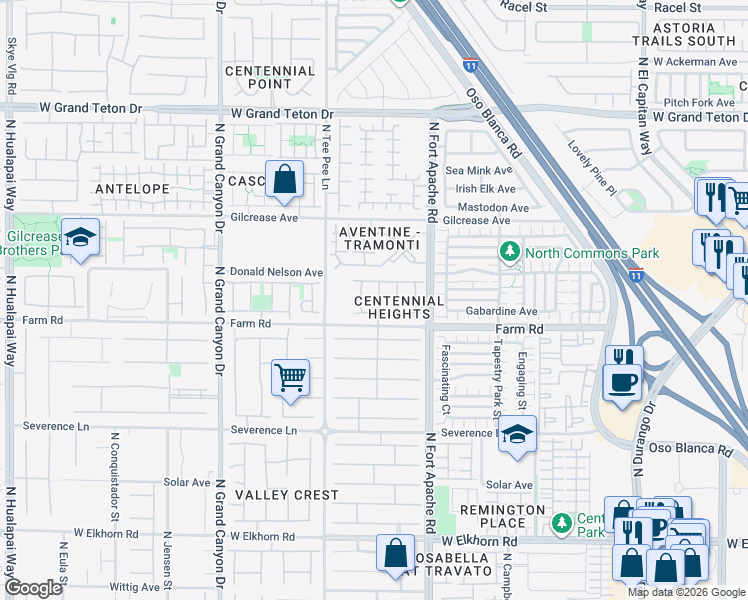 map of restaurants, bars, coffee shops, grocery stores, and more near 7629 Concord Heights Street in Las Vegas