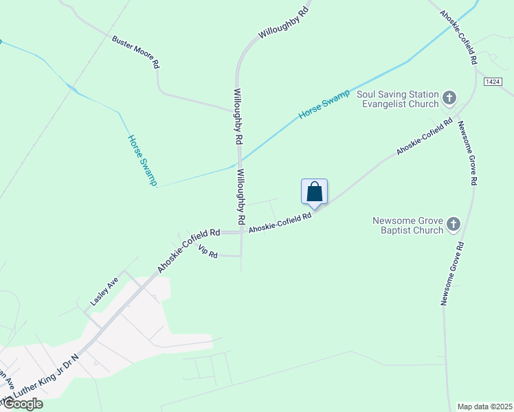 map of restaurants, bars, coffee shops, grocery stores, and more near 108 Waldorf Street in Ahoskie