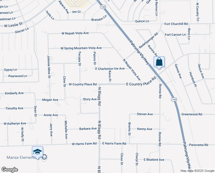map of restaurants, bars, coffee shops, grocery stores, and more near 70 Northeast Fike Street in Pahrump