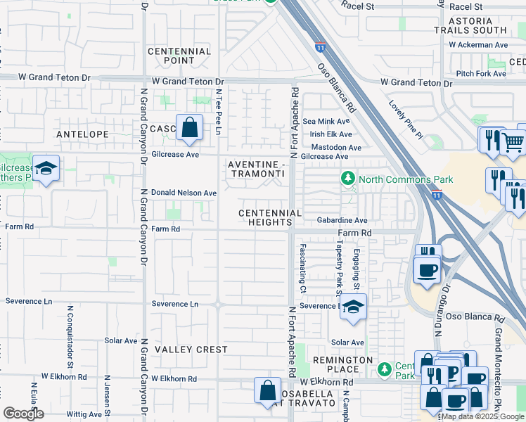 map of restaurants, bars, coffee shops, grocery stores, and more near 7624 Concord Heights Street in Las Vegas