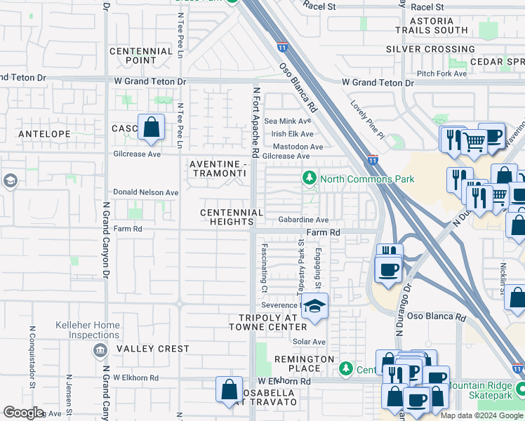 map of restaurants, bars, coffee shops, grocery stores, and more near 9157 Sconce Court in Las Vegas