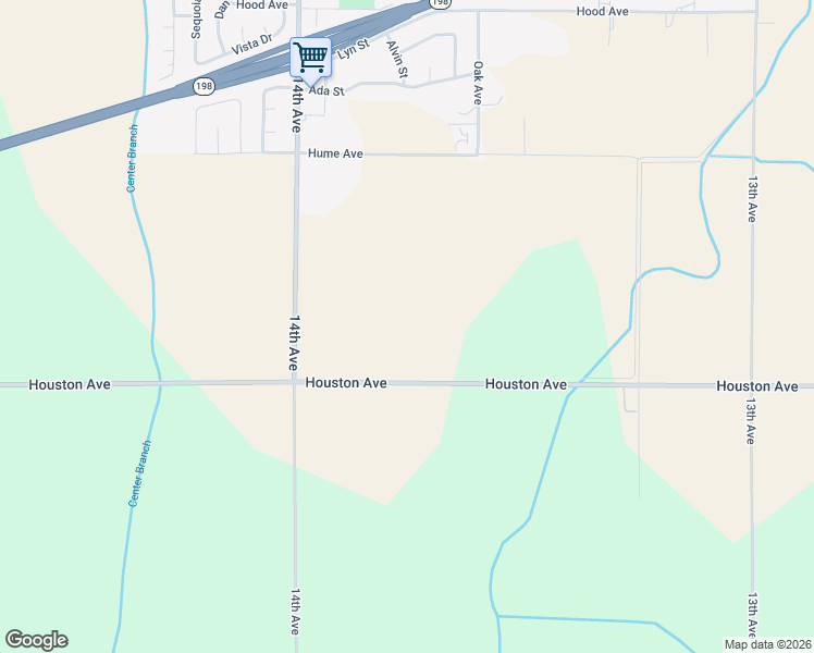 map of restaurants, bars, coffee shops, grocery stores, and more near 13756 Houston Avenue in Hanford