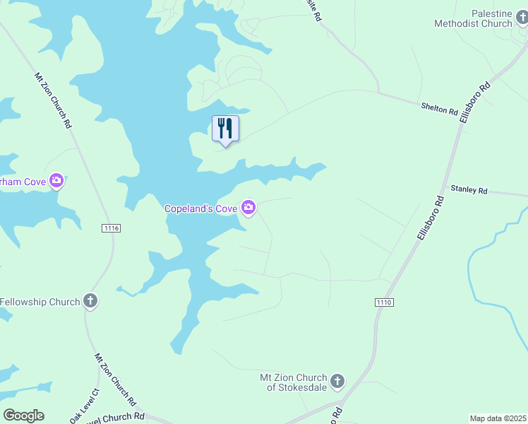 map of restaurants, bars, coffee shops, grocery stores, and more near 233 Leeward Drive in Stokesdale
