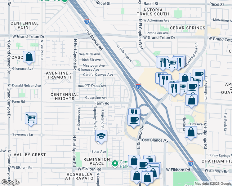 map of restaurants, bars, coffee shops, grocery stores, and more near 8941 Glass Gallery Court in Las Vegas