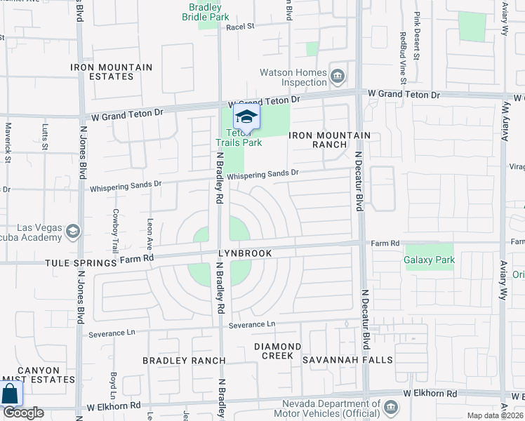 map of restaurants, bars, coffee shops, grocery stores, and more near 7671 Rainbow Cove Drive in Las Vegas