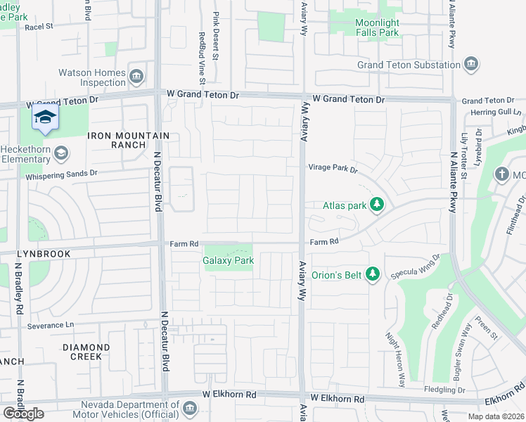 map of restaurants, bars, coffee shops, grocery stores, and more near 4340 Creekside Cavern Avenue in North Las Vegas