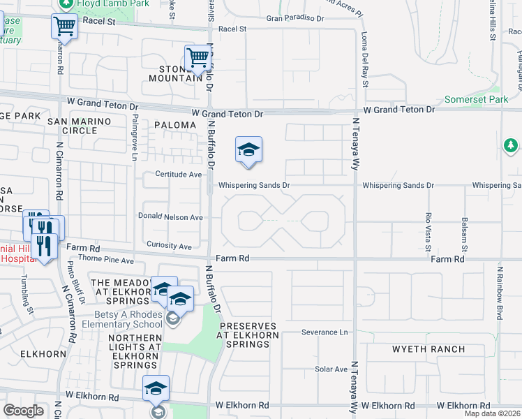 map of restaurants, bars, coffee shops, grocery stores, and more near 7436 Grassy Field Court in Las Vegas
