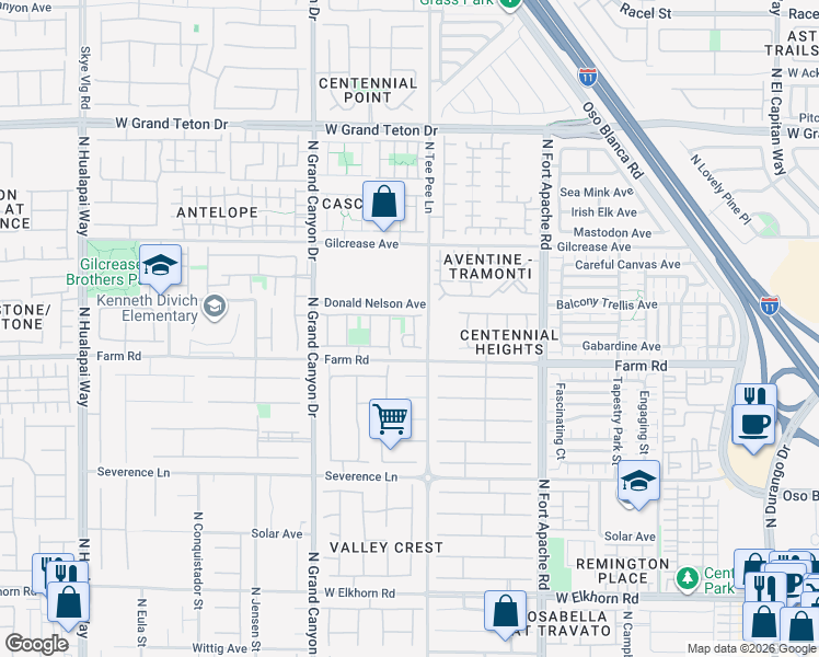 map of restaurants, bars, coffee shops, grocery stores, and more near 7621 Morning Water Street in Las Vegas