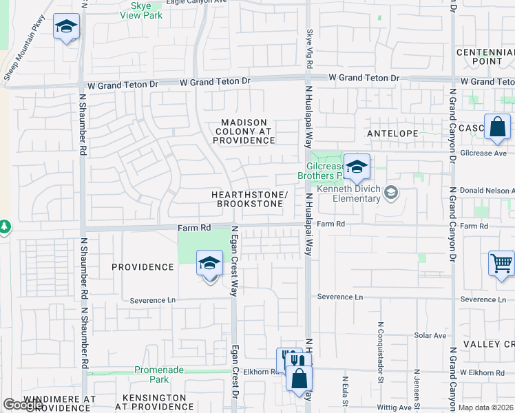 map of restaurants, bars, coffee shops, grocery stores, and more near 10226 Rockridge Peak Avenue in Las Vegas