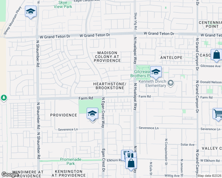 map of restaurants, bars, coffee shops, grocery stores, and more near 10226 Rockridge Peak Avenue in Las Vegas