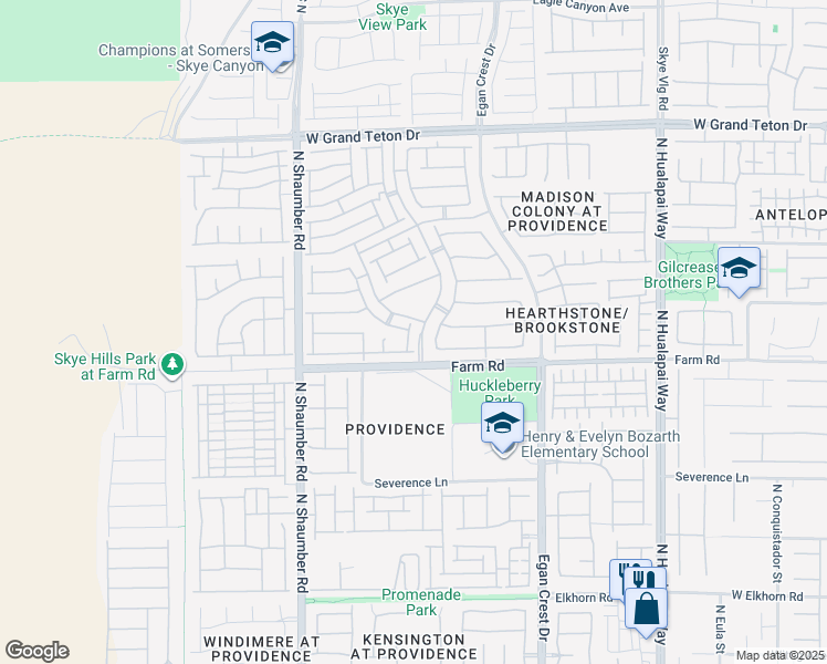 map of restaurants, bars, coffee shops, grocery stores, and more near 7618 Phoenix Peak Street in Las Vegas