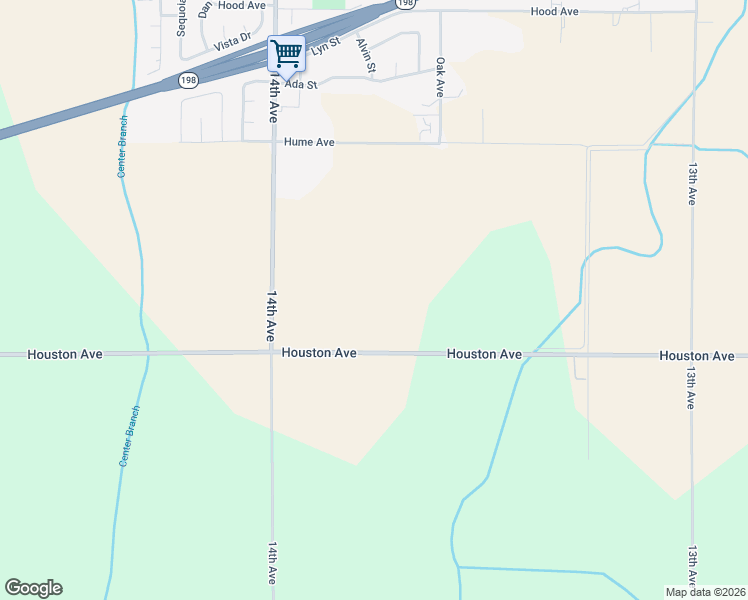 map of restaurants, bars, coffee shops, grocery stores, and more near 13756 Houston Avenue in Hanford