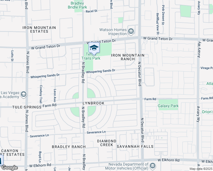 map of restaurants, bars, coffee shops, grocery stores, and more near 7665 Morning Lake Drive in Las Vegas