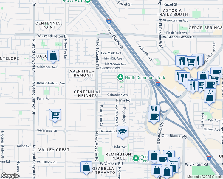 map of restaurants, bars, coffee shops, grocery stores, and more near 9105 Parapet Avenue in Las Vegas