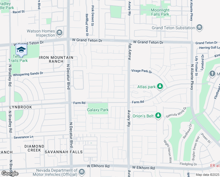 map of restaurants, bars, coffee shops, grocery stores, and more near 7710 Wishbone Falls Street in North Las Vegas