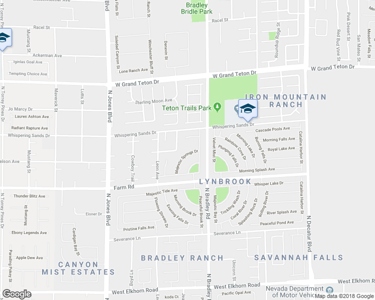 map of restaurants, bars, coffee shops, grocery stores, and more near 7663 Majestic Springs Drive in Las Vegas