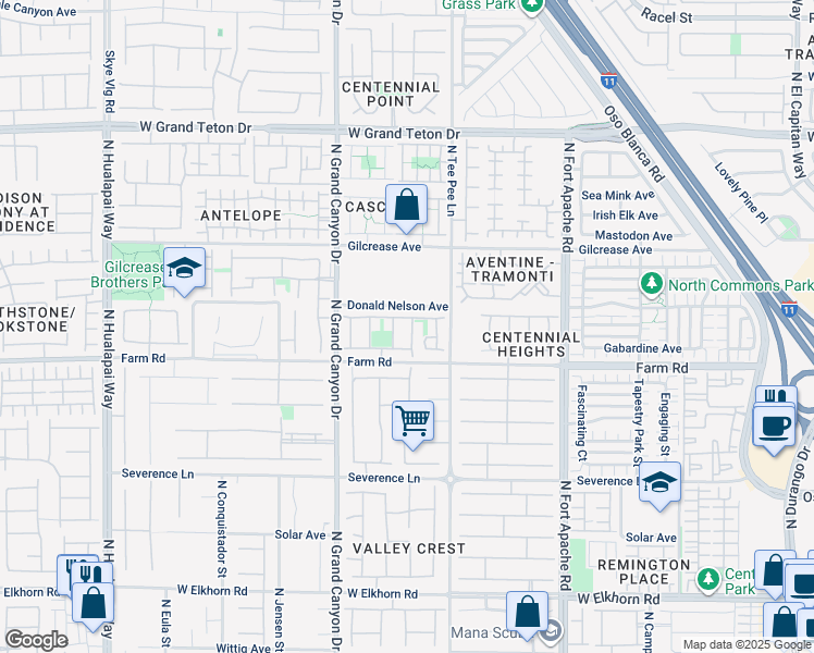 map of restaurants, bars, coffee shops, grocery stores, and more near 7637 Sonora View Street in Las Vegas