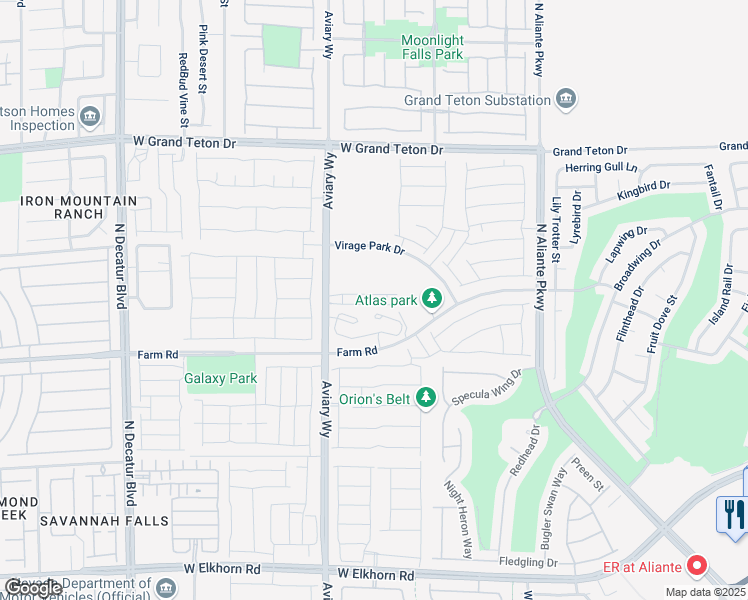 map of restaurants, bars, coffee shops, grocery stores, and more near 4145 Lunar Canyon Ave in North Las Vegas