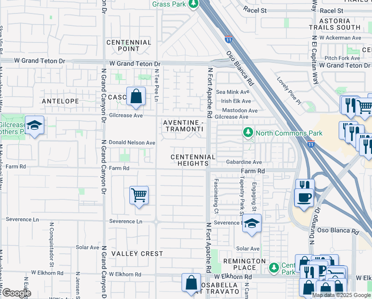map of restaurants, bars, coffee shops, grocery stores, and more near 7648 Concord Heights Street in Las Vegas