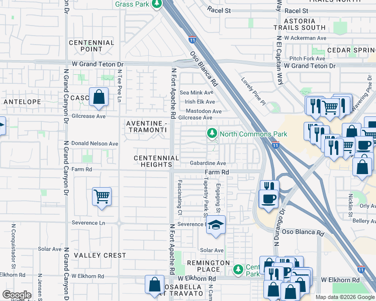 map of restaurants, bars, coffee shops, grocery stores, and more near 7604 Symmerty Court in Las Vegas