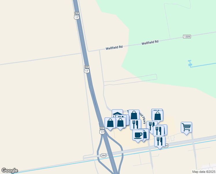 map of restaurants, bars, coffee shops, grocery stores, and more near 3890 Waterside Drive in Elizabeth City