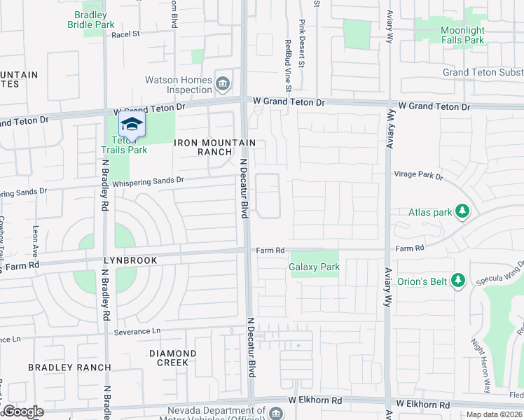 map of restaurants, bars, coffee shops, grocery stores, and more near 7618 North Decatur Boulevard in North Las Vegas