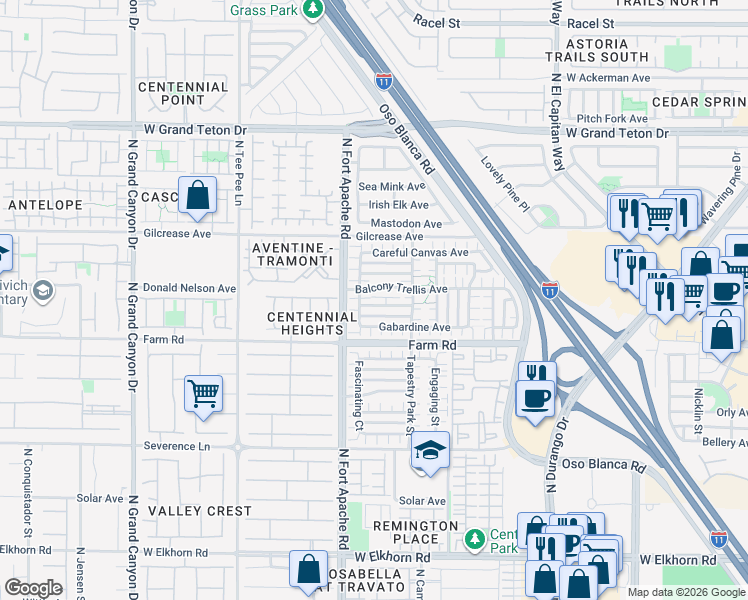 map of restaurants, bars, coffee shops, grocery stores, and more near 9133 Palatial Palette Court in Las Vegas