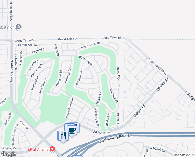 map of restaurants, bars, coffee shops, grocery stores, and more near 7744 Widewing Dr in North Las Vegas