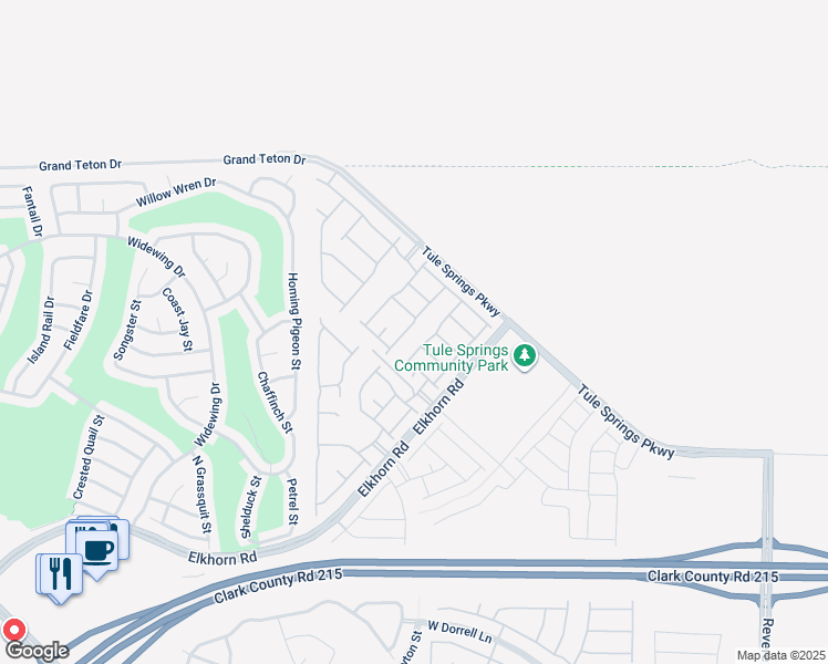 map of restaurants, bars, coffee shops, grocery stores, and more near 7654 Duran Harbor Lane in North Las Vegas