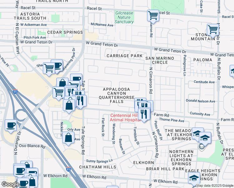 map of restaurants, bars, coffee shops, grocery stores, and more near in Las Vegas