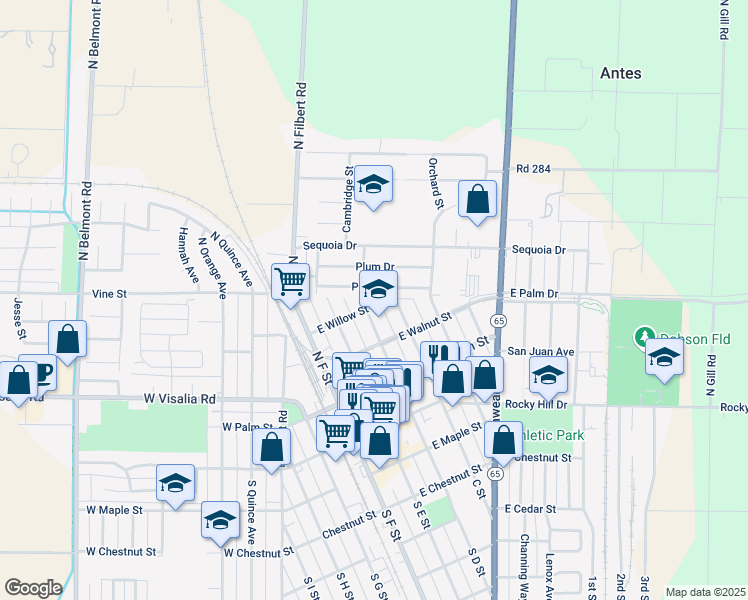 map of restaurants, bars, coffee shops, grocery stores, and more near 210 East Willow Street in Exeter